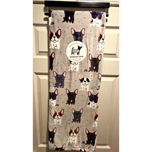 Berkshire Blanket Doggie Drawings Frenchie French Bulldog Throw. Lili Chin New